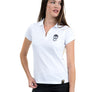 Ladies White Polo Black Skull